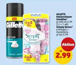 PENNY Gillette rasierschaum sensitive Angebot