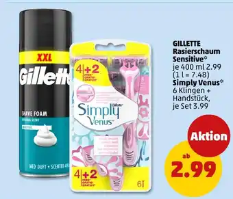 PENNY Gillette rasierschaum sensitive Angebot
