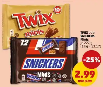 PENNY Twix twix oder snickers minis Angebot