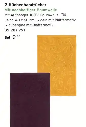 Tchibo Küchenhandtuch gelb Angebot
