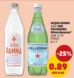 PENNY Acqua panna oder san pellegrino mineralwasser Angebot