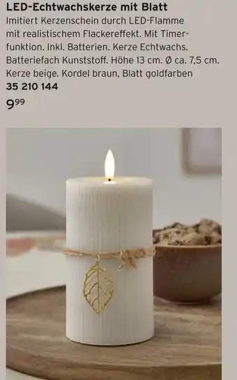 Tchibo Led-echtwachskerze mit blatt Angebot
