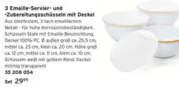 Tchibo 3 emaille-servier- und -zubereitungsschüsseln mit deckel Angebot