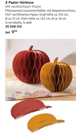 Tchibo 2 papier-kürbisse Angebot