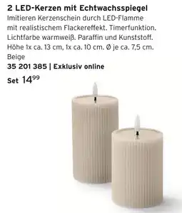 Tchibo 2 led-kerzen mit echtwachsspiegel Angebot