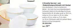 Tchibo 3 emaille-servier- und -zubereitungsschüsseln mit deckel Angebot