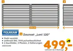 Globus Baumarkt Polbram steel group zaunset „leni 120“ Angebot