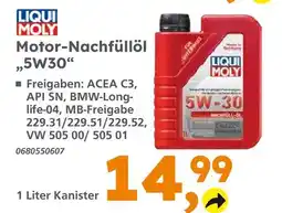 Globus Baumarkt Liqui moly motor-nachfüllöl „5w30“ Angebot