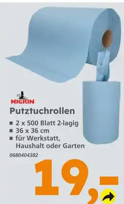 Globus Baumarkt Nigrin putztuchrollen Angebot