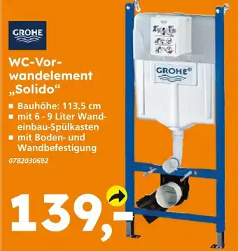 Globus Baumarkt Grohe wc-vorwandelement solido Angebot