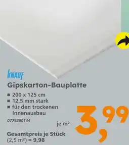 Globus Baumarkt Knauf gipskarton-bauplatte Angebot