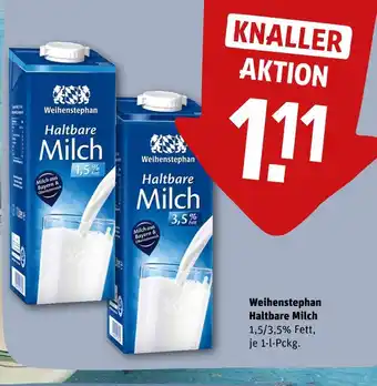 REWE Weihenstephan haltbare milch 1,5% fett Angebot