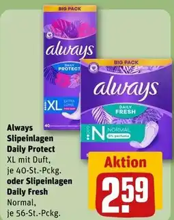 REWE Always slipeinlagen daily protect xl mit duft Angebot