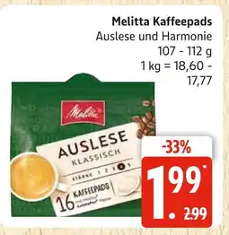 Marktkauf Melitta kaffeepads auslese und harmonie Angebot
