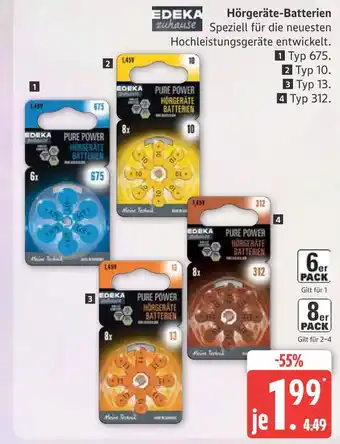 Marktkauf Edeka zuhause hörgeräte-batterien typ 675 Angebot