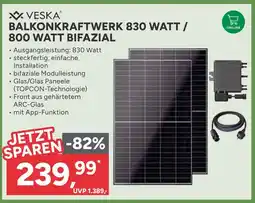 Marktkauf Veska balkonkraftwerk 830 watt / 800 watt bifazial Angebot