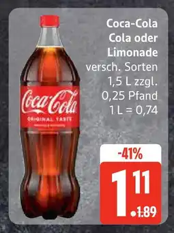 Edeka Coca-cola cola oder limonade Angebot
