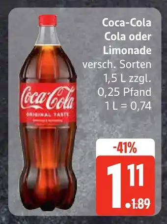 Edeka Coca-cola cola oder limonade Angebot