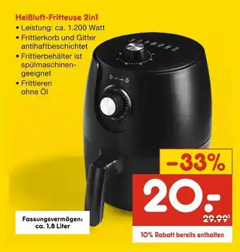 Netto Marken-Discount Heißluft-fritteuse 2in1 Angebot
