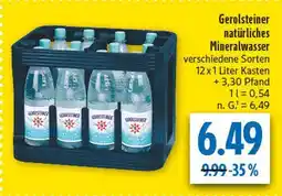 diska Gerolsteiner natürliches mineralwasser Angebot