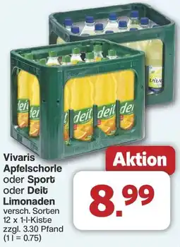 Famila Nord West Vivaris Apfelschorle oder Sport oder Deit Limonaden Angebot