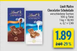 diska Lindt maître chocolatier schokolade zartbitter Angebot