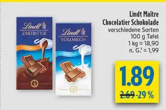 diska Lindt maître chocolatier schokolade zartbitter Angebot