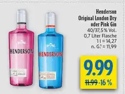 diska Henderson original london dry gin Angebot