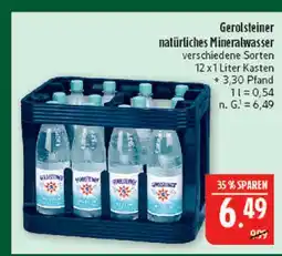 Marktkauf Gerolsteiner natürliches mineralwasser Angebot