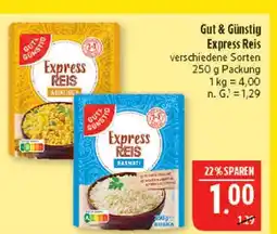 Marktkauf Gut & günstig express reis basmati Angebot