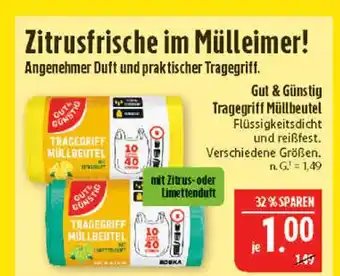 Marktkauf Gut & günstig tragegriff müllbeutel mit zitrusduft Angebot