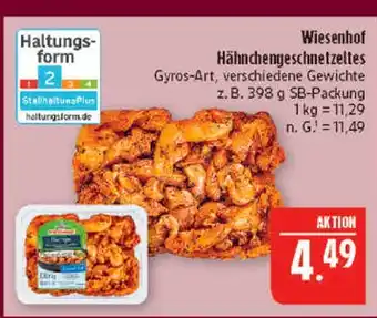 Marktkauf Wiesenhof hähnchengeschnetzeltes gyros-art Angebot