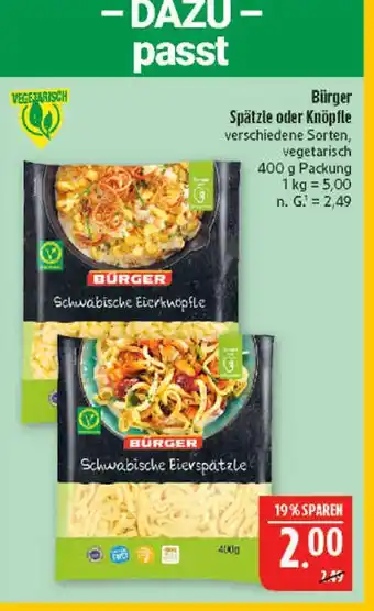 Marktkauf Bürger schwäbische eierknöpfle Angebot