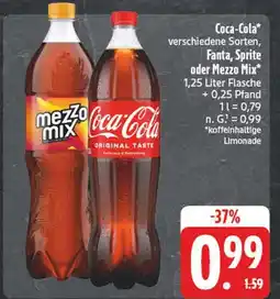 Edeka Coca-cola, fanta, sprite oder mezzo mix Angebot