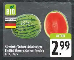 Edeka Sächsische/sachsen-anhaltinische bio mini wassermelone rotfleischig Angebot