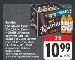 Edeka Köstritzer edel pils oder radler Angebot