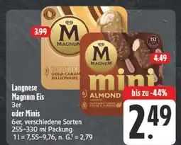 Edeka Langnese magnum eis 3er Angebot