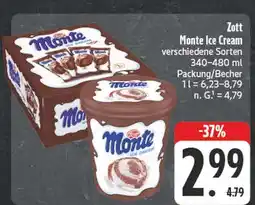 Edeka Zott monte ice cream Angebot
