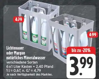 Edeka Lichtenauer natürliches mineralwasser Angebot