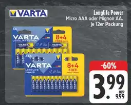 Edeka Varta longlife power micro aaa Angebot