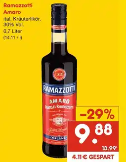 Netto Marken-Discount Ramazzotti amaro ital. kräuterlikör Angebot