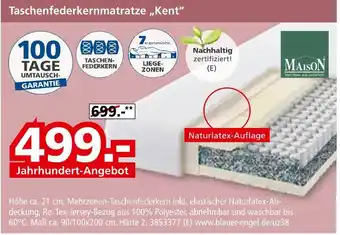 Segmüller Maison taschenfederkernmatratze kent Angebot