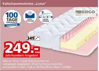 Segmüller Ergo dream kaltschaummatratze luxus Angebot
