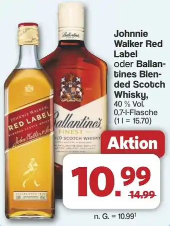 Famila Nord West Johnnie Walker Red Label oder Ballantines Blended Scotch Whisky Angebot