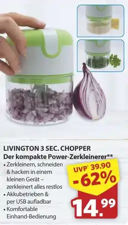 Famila Nord West LIVINGTON 3 SEC. CHOPPER Der kompakte Power-Zerkleinerer Angebot