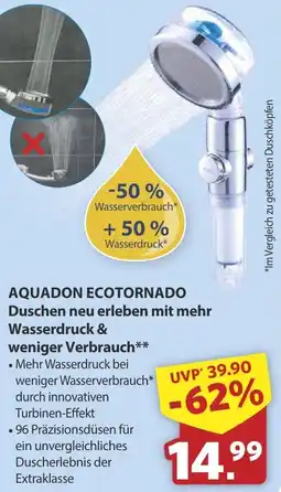 Famila Nord West AQUADON ECOTORNADO Duschen neu erleben mit mehr Wasserdruck & weniger Verbrauch Angebot