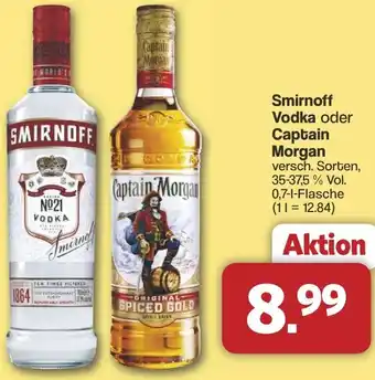 Famila Nord West Smirnoff Vodka oder Captain Morgan Angebot