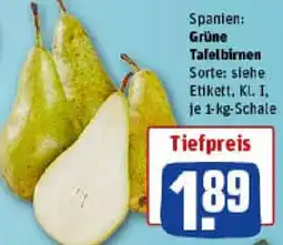 REWE Grüne Tafelbirnen Angebot