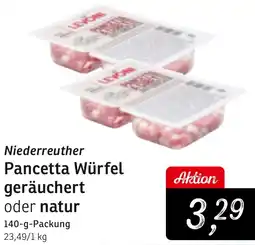 KONSUM Niederreuther Pancetta Würfel geräuchert oder natur Angebot
