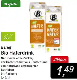 KONSUM Berief Bio Haferdrink Angebot